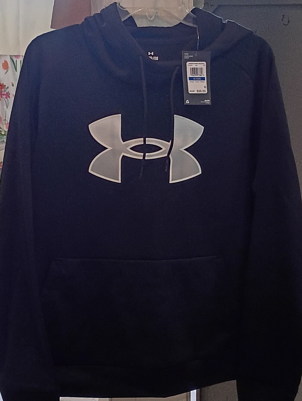 NWT Under Armour Women's Black Hoodie with Silver Logo